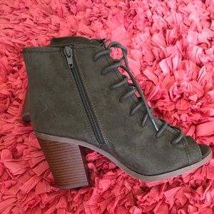 Charlotte Russe covered peep toe wedges